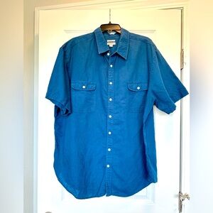 Merona Men’s Short Sleeve Button Down Shirt in Blue Size XXL